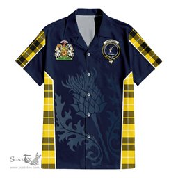 ScotsTee Shop Scottish Barclay Dress Modern Clan Scottish Crest and Scottish Thistle Sport Tartan Short Sleeve Shirt