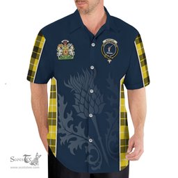 ScotsTee Shop Scottish Barclay Dress Modern Clan Scottish Crest and Scottish Thistle Sport Tartan Short Sleeve Shirt