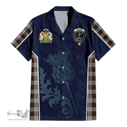 ScotsTee Shop Scottish Fraser Dress Clan Scottish Crest and Scottish Thistle Sport Tartan Short Sleeve Shirt