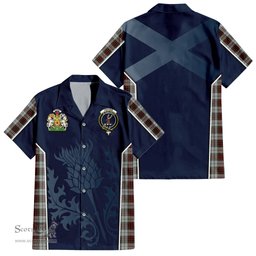 ScotsTee Shop Scottish Fraser Dress Clan Scottish Crest and Scottish Thistle Sport Tartan Short Sleeve Shirt
