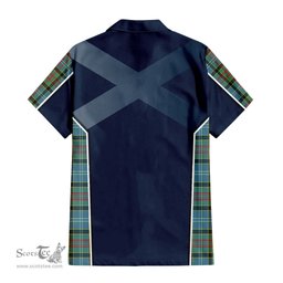 ScotsTee Shop Scottish Cathcart Clan Scottish Crest and Scottish Thistle Sport Tartan Short Sleeve Shirt