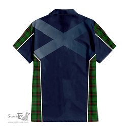 ScotsTee Shop Scottish Ged Clan Scottish Crest and Scottish Thistle Sport Tartan Short Sleeve Shirt