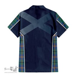 ScotsTee Shop Scottish Carmichael Ancient Clan Scottish Crest and Scottish Thistle Sport Tartan Short Sleeve Shirt