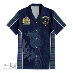 ScotsTee Shop Scottish Cooper Clan Scottish Crest and Scottish Thistle Sport Tartan Short Sleeve Shirt