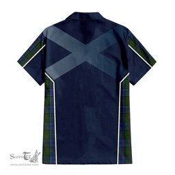 ScotsTee Shop Scottish Colquhoun Clan Scottish Crest and Scottish Thistle Sport Tartan Short Sleeve Shirt