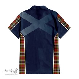 ScotsTee Shop Scottish Buchanan Old Dress Clan Scottish Crest and Scottish Thistle Sport Tartan Short Sleeve Shirt
