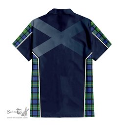 ScotsTee Shop Scottish Gordon Old Ancient Clan Scottish Crest and Scottish Thistle Sport Tartan Short Sleeve Shirt