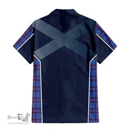 ScotsTee Shop Scottish Elliot Modern Clan Scottish Crest and Scottish Thistle Sport Tartan Short Sleeve Shirt
