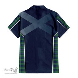 ScotsTee Shop Scottish Douglas Clan Scottish Crest and Scottish Thistle Sport Tartan Short Sleeve Shirt
