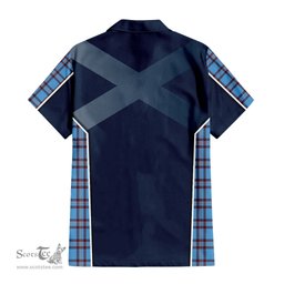 ScotsTee Shop Scottish Elliot Ancient Clan Scottish Crest and Scottish Thistle Sport Tartan Short Sleeve Shirt
