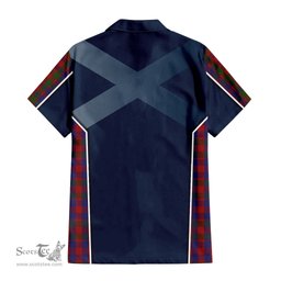 ScotsTee Shop Scottish Gow Clan Scottish Crest and Scottish Thistle Sport Tartan Short Sleeve Shirt