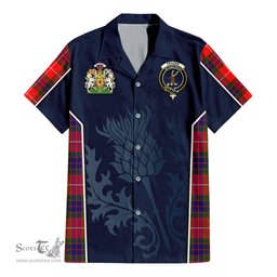 ScotsTee Shop Scottish Fraser Modern Clan Scottish Crest and Scottish Thistle Sport Tartan Short Sleeve Shirt