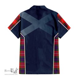 ScotsTee Shop Scottish Fraser Modern Clan Scottish Crest and Scottish Thistle Sport Tartan Short Sleeve Shirt