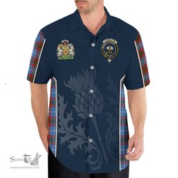 ScotsTee Shop Scottish Congilton Clan Scottish Crest and Scottish Thistle Sport Tartan Short Sleeve Shirt