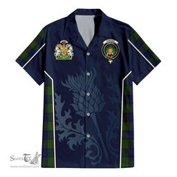ScotsTee Shop Scottish Dundas Modern Clan Scottish Crest and Scottish Thistle Sport Tartan Short Sleeve Shirt