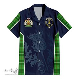 ScotsTee Shop Scottish Galloway Clan Scottish Crest and Scottish Thistle Sport Tartan Short Sleeve Shirt