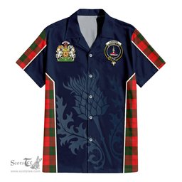 ScotsTee Shop Scottish Erskine Modern Clan Scottish Crest and Scottish Thistle Sport Tartan Short Sleeve Shirt