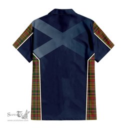 ScotsTee Shop Scottish Drummond of Strathallan Clan Scottish Crest and Scottish Thistle Sport Tartan Short Sleeve Shirt