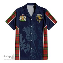 ScotsTee Shop Scottish Fairlie Modern Clan Scottish Crest and Scottish Thistle Sport Tartan Short Sleeve Shirt