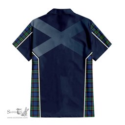 ScotsTee Shop Scottish Fletcher Ancient Clan Scottish Crest and Scottish Thistle Sport Tartan Short Sleeve Shirt