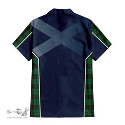 ScotsTee Shop Scottish Douglas Black Clan Scottish Crest and Scottish Thistle Sport Tartan Short Sleeve Shirt
