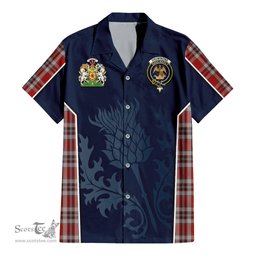 ScotsTee Shop Scottish Drummond of Perth Dress Clan Scottish Crest and Scottish Thistle Sport Tartan Short Sleeve Shirt