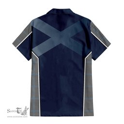 ScotsTee Shop Scottish Gladstone Clan Scottish Crest and Scottish Thistle Sport Tartan Short Sleeve Shirt