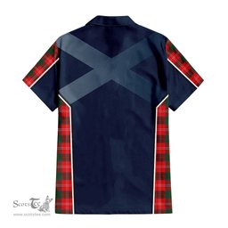 ScotsTee Shop Scottish Fenton Clan Scottish Crest and Scottish Thistle Sport Tartan Short Sleeve Shirt