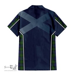 ScotsTee Shop Scottish Dundas Clan Scottish Crest and Scottish Thistle Sport Tartan Short Sleeve Shirt