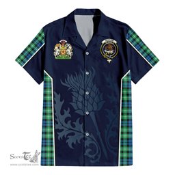 ScotsTee Shop Scottish Graham of Montrose Ancient Clan Scottish Crest and Scottish Thistle Sport Tartan Short Sleeve Shirt