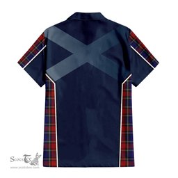 ScotsTee Shop Scottish Clark Red Clan Scottish Crest and Scottish Thistle Sport Tartan Short Sleeve Shirt