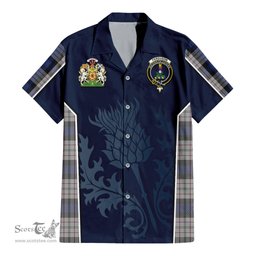ScotsTee Shop Scottish Ferguson Dress Clan Scottish Crest and Scottish Thistle Sport Tartan Short Sleeve Shirt