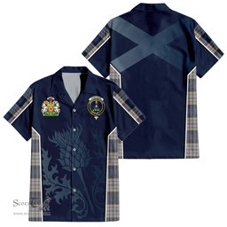ScotsTee Shop Scottish Ferguson Dress Clan Scottish Crest and Scottish Thistle Sport Tartan Short Sleeve Shirt