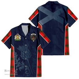 ScotsTee Shop Scottish Darroch Clan Scottish Crest and Scottish Thistle Sport Tartan Short Sleeve Shirt