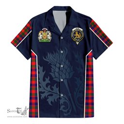 ScotsTee Shop Scottish Gow Modern Clan Scottish Crest and Scottish Thistle Sport Tartan Short Sleeve Shirt