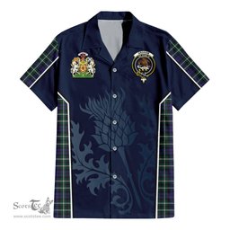 ScotsTee Shop Scottish Graham of Montrose Modern Clan Scottish Crest and Scottish Thistle Sport Tartan Short Sleeve Shirt