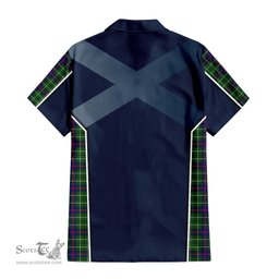 ScotsTee Shop Scottish Duncan Modern Clan Scottish Crest and Scottish Thistle Sport Tartan Short Sleeve Shirt