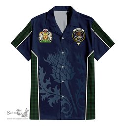 ScotsTee Shop Scottish Graham Clan Scottish Crest and Scottish Thistle Sport Tartan Short Sleeve Shirt