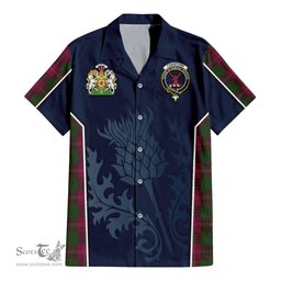 ScotsTee Shop Scottish Crawford Clan Scottish Crest and Scottish Thistle Sport Tartan Short Sleeve Shirt