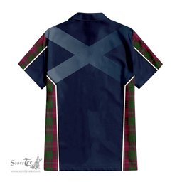 ScotsTee Shop Scottish Crawford Clan Scottish Crest and Scottish Thistle Sport Tartan Short Sleeve Shirt