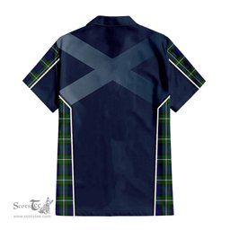ScotsTee Shop Scottish Forbes Modern Clan Scottish Crest and Scottish Thistle Sport Tartan Short Sleeve Shirt