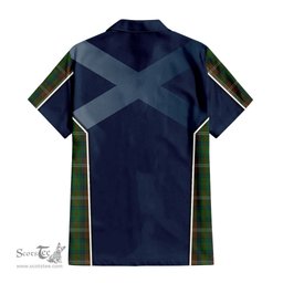 ScotsTee Shop Scottish Chisholm Hunting Clan Scottish Crest and Scottish Thistle Sport Tartan Short Sleeve Shirt
