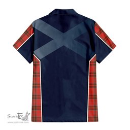 ScotsTee Shop Scottish Grant Weathered Clan Scottish Crest and Scottish Thistle Sport Tartan Short Sleeve Shirt