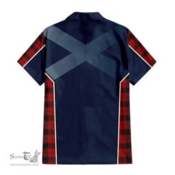 ScotsTee Shop Scottish Ewing Clan Scottish Crest and Scottish Thistle Sport Tartan Short Sleeve Shirt
