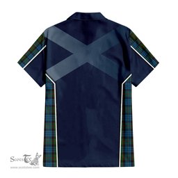 ScotsTee Shop Scottish Fletcher of Dunans Clan Scottish Crest and Scottish Thistle Sport Tartan Short Sleeve Shirt