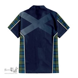 ScotsTee Shop Scottish Colquhoun Ancient Clan Scottish Crest and Scottish Thistle Sport Tartan Short Sleeve Shirt