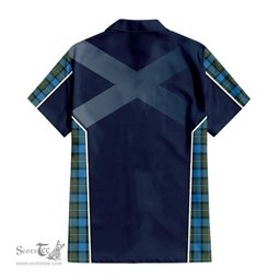 ScotsTee Shop Scottish Fergusson Ancient Clan Scottish Crest and Scottish Thistle Sport Tartan Short Sleeve Shirt