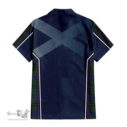 ScotsTee Shop Scottish Davidson Modern Clan Scottish Crest and Scottish Thistle Sport Tartan Short Sleeve Shirt