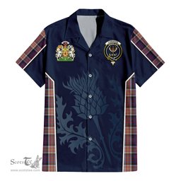 ScotsTee Shop Scottish Carnegie Clan Scottish Crest and Scottish Thistle Sport Tartan Short Sleeve Shirt