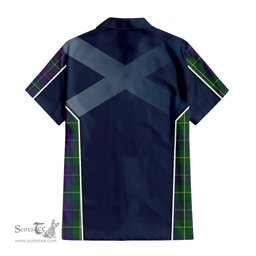 ScotsTee Shop Scottish MacIntyre Inglis Clan Scottish Crest and Scottish Thistle Sport Tartan Short Sleeve Shirt